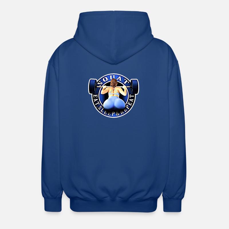 Squat, Eat, Sleep & Repeat. - Veste à capuche unisexe - bleu royal