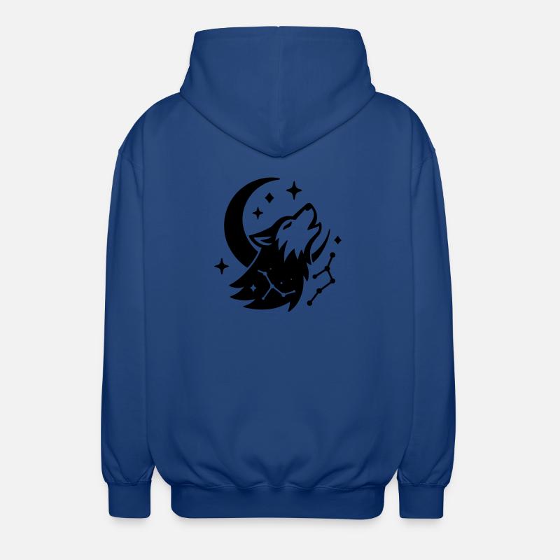 Mondwolf mit Sternbild - Unisex Kapuzenjacke - Royalblau