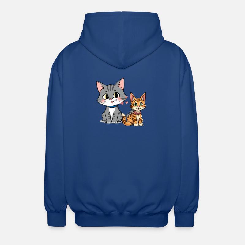 Illustration de copain de chat ludique - Veste à capuche unisexe - bleu royal