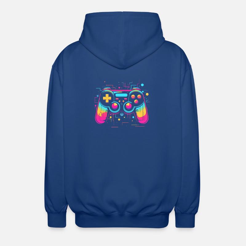 Game Controller Retrowave Look - Unisex Kapuzenjacke - Royalblau