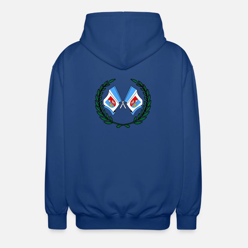 Drapeaux Couronne de laurier Subcarpathia - Veste à capuche unisexe - bleu royal