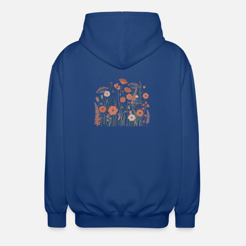 Boho Wildflowers – Blooming Harmony - Unisex Hooded Jacket - royal blue
