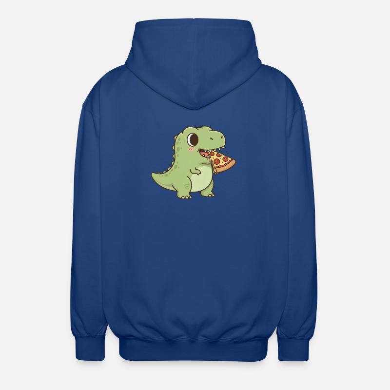 T-Rex mange une pizza - Veste à capuche unisexe - bleu royal