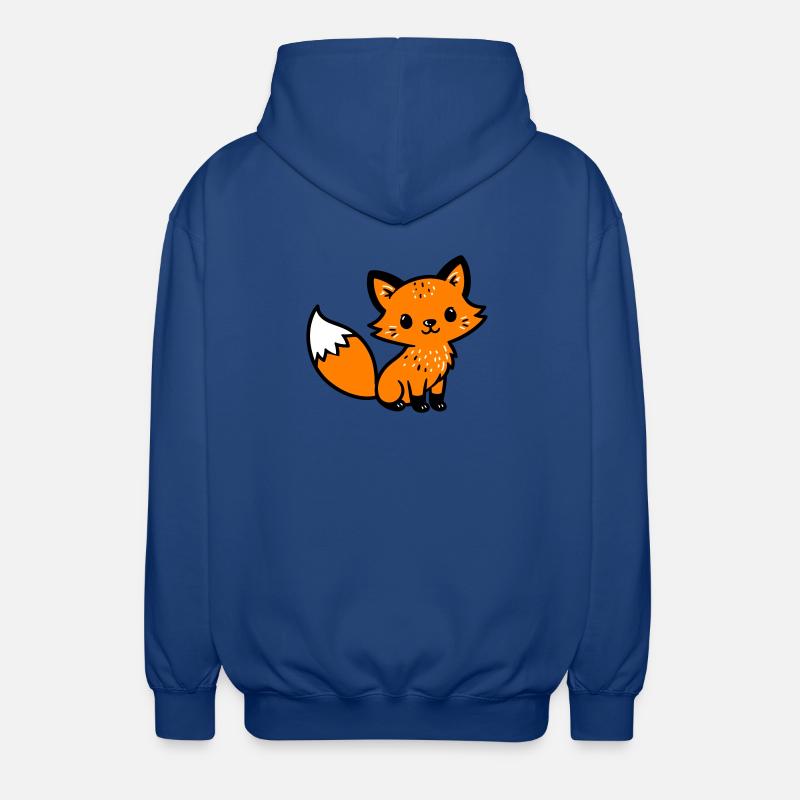 Fox Cute Comic - Unisex Hooded Jacket - royal blue