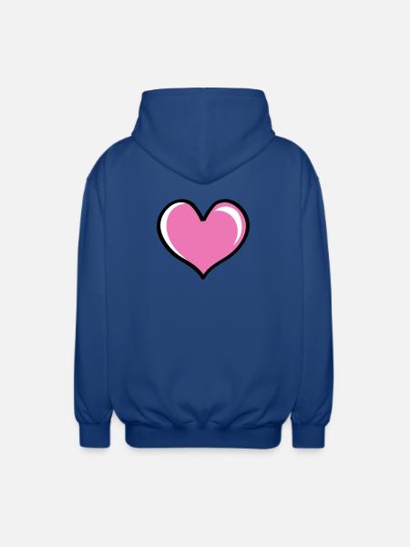 Heart Love - Unisex Hooded Jacket - royal blue