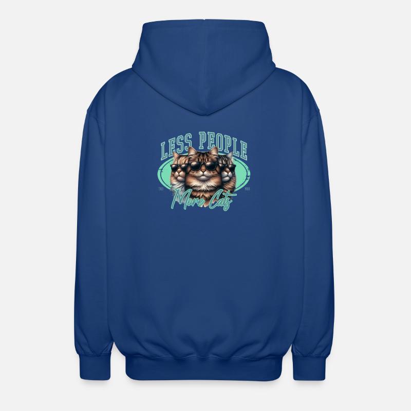Moins de gens, plus de chats - Veste à capuche unisexe - bleu royal