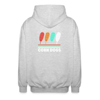 Corn Dog - Unisex Kapuzenjacke - Hellgrau meliert - Hinten - AI Model Male 185 light (185cm)