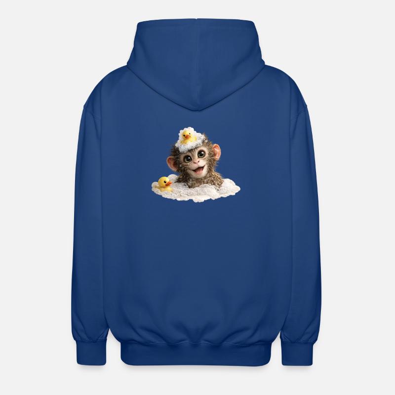 Badezeit-Affenchen mit Badeente - Unisex Kapuzenjacke - Royalblau