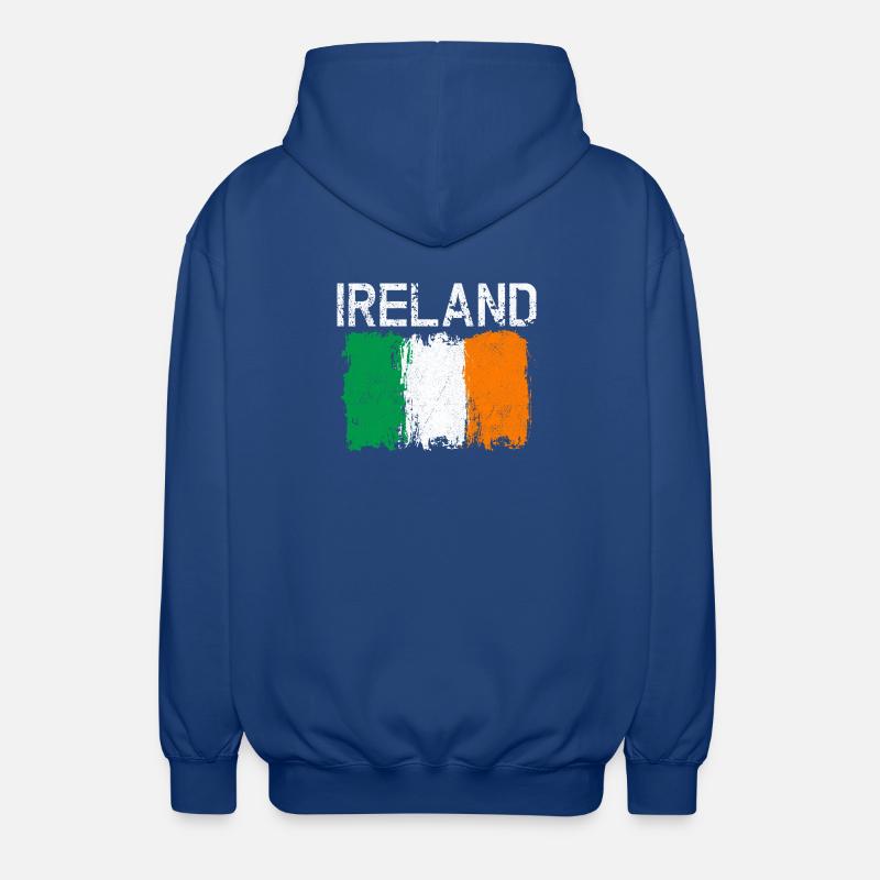 Conception du drapeau Grunge Ireland - Veste à capuche unisexe - bleu royal