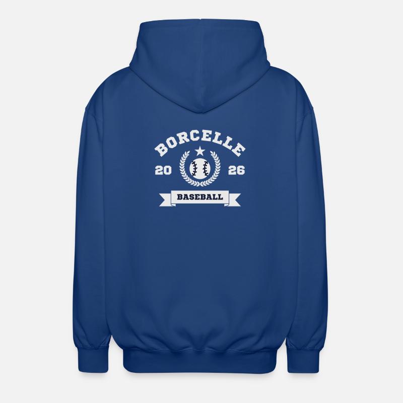 Emblème de baseball Borcelle 2026 - Veste à capuche unisexe - bleu royal