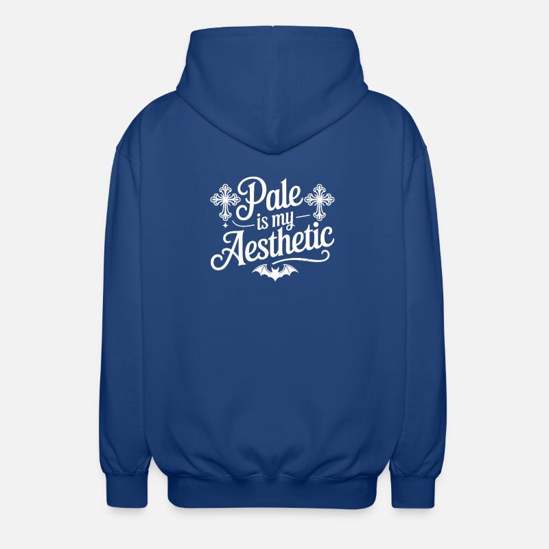 Pale Aesthetic Bat Typography - Unisex Hooded Jacket - royal blue