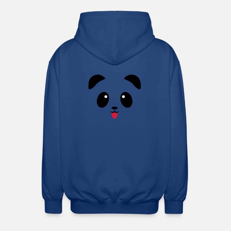 Langue de visage de panda - Veste à capuche unisexe - bleu royal