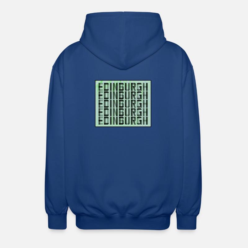 Edinburgh Grid Pattern - Unisex Hooded Jacket - royal blue