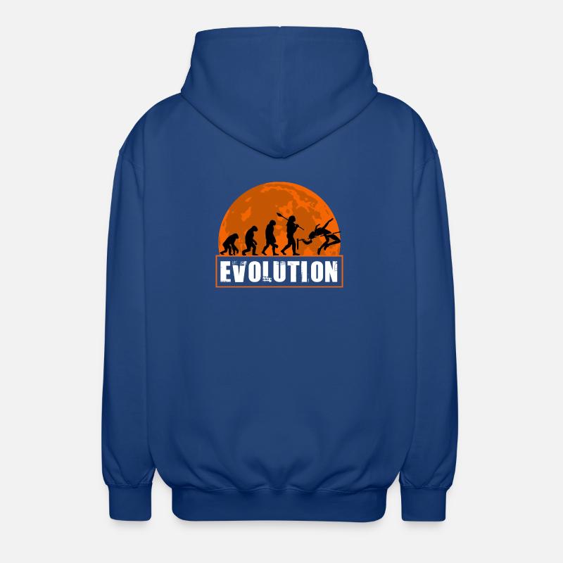 High Jumping Evolution Retro Athlete Silhouette - Unisex Kapuzenjacke - Royalblau