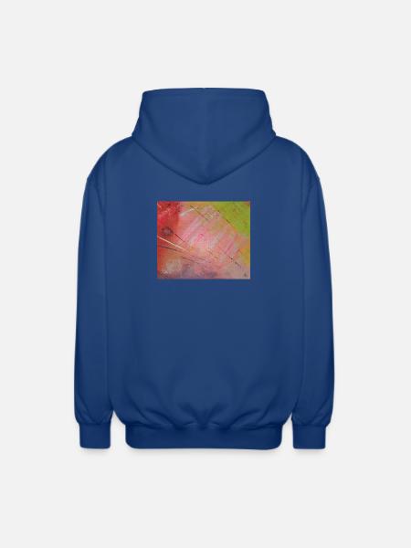 Neon Diagonal Stripe Abstract - Unisex Hooded Jacket - royal blue