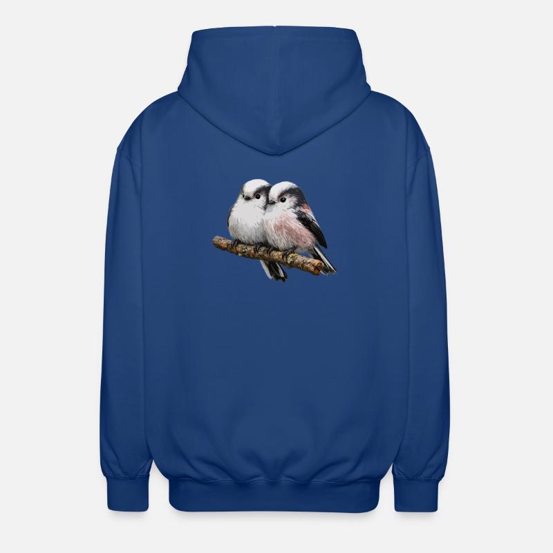 Duo Long-tailed on Branch - Soft Pastel - Unisex Hooded Jacket - royal blue
