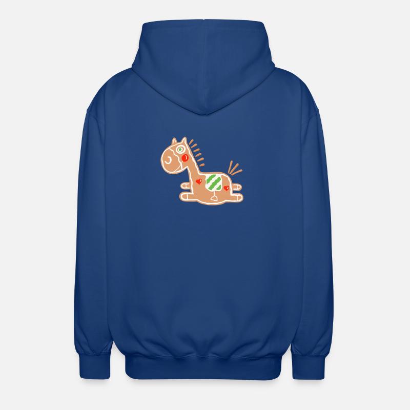 Pfefferkuchen Pferd - Lebkuchen - Backen - Gebäck - Unisex Kapuzenjacke - Royalblau