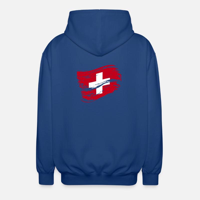Suisse Suisse Drapeau suisse - Veste à capuche unisexe - bleu royal