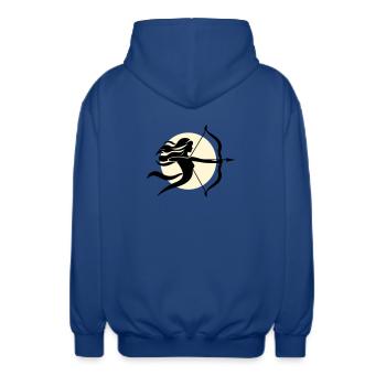 Sagittaire femelle - Veste à capuche unisexe - bleu royal - Dos - AI Model Male 185 light (185cm)