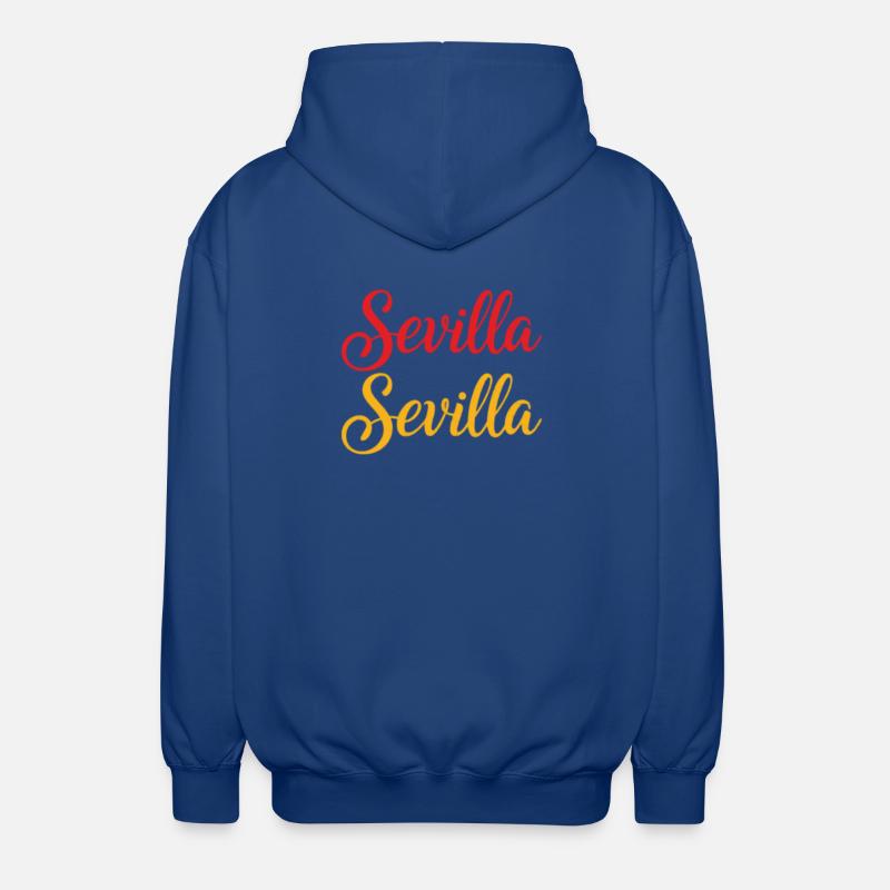 Sevilla Script Duo Red Yellow Retro - Unisex Hooded Jacket - royal blue