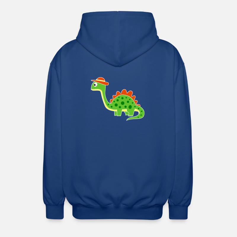 Cute dino with hat - Unisex Hooded Jacket - royal blue