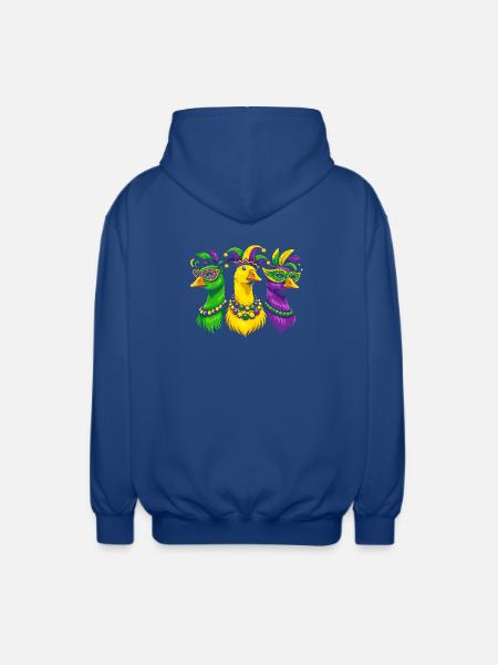 Carnival trio of masked birds - Unisex Hooded Jacket - royal blue