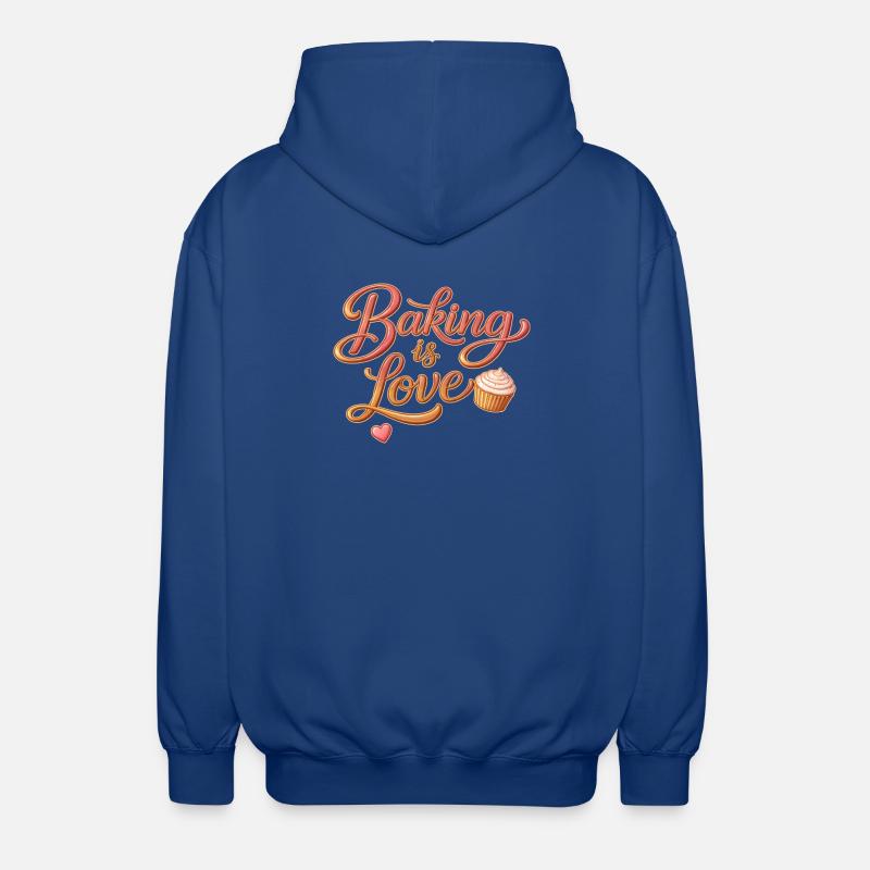 Baking is Love Backen Spruch Design - Unisex Kapuzenjacke - Royalblau