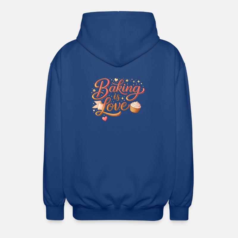 Baking is Love Backen Spruch Design - Unisex Kapuzenjacke - Royalblau