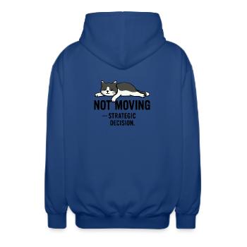 T-shirt Lazy cat – Not moving - Veste à capuche unisexe - bleu royal - Dos - AI Model Male 185 light (185cm)