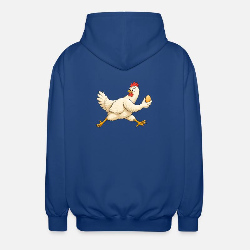 Chicken met l’œuf en sécurité - Veste à capuche unisexe - bleu royal