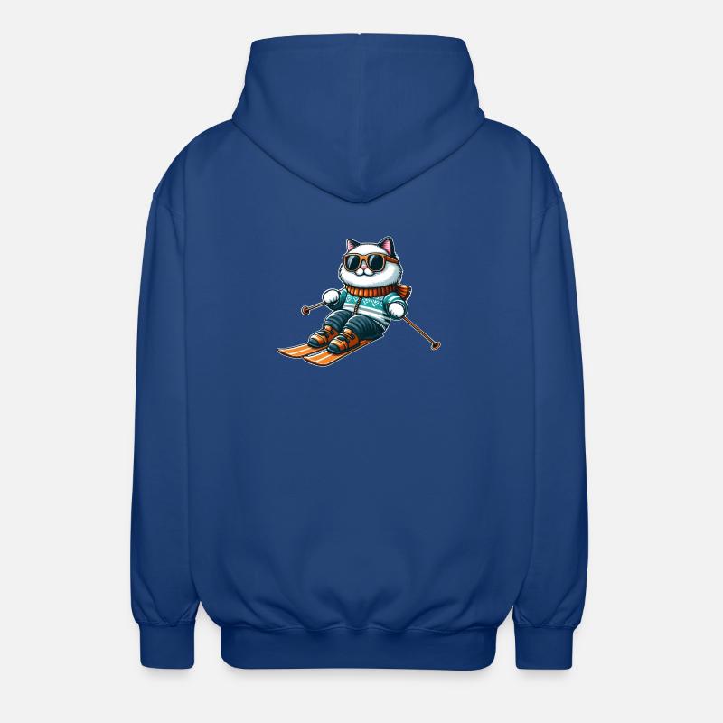 Ragdoll Cat Skiing - Délices d’hiver - Veste à capuche unisexe - bleu royal