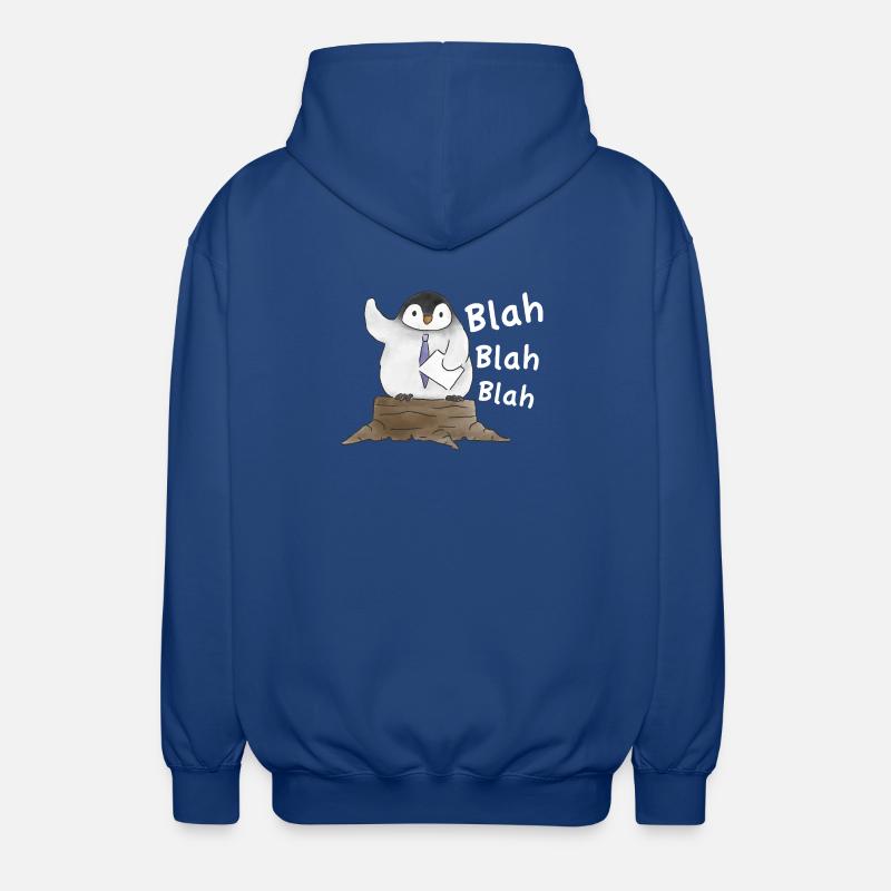 Discours du Pinguin-Rede du Pingouin - Veste à capuche unisexe - bleu royal
