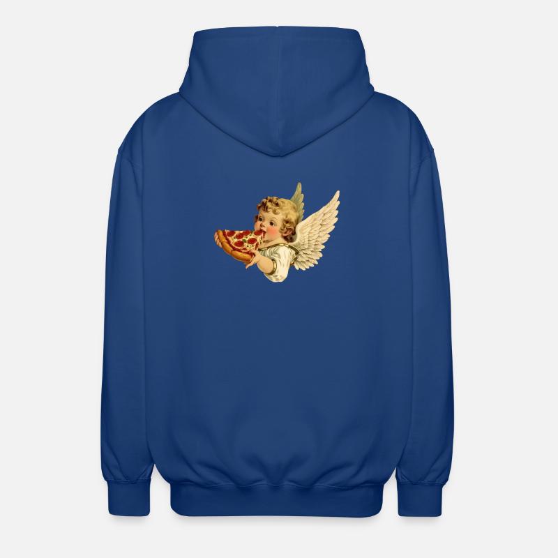 Pizza Cherub – Ängel med pepperoni - Luvjacka unisex - kungsblå