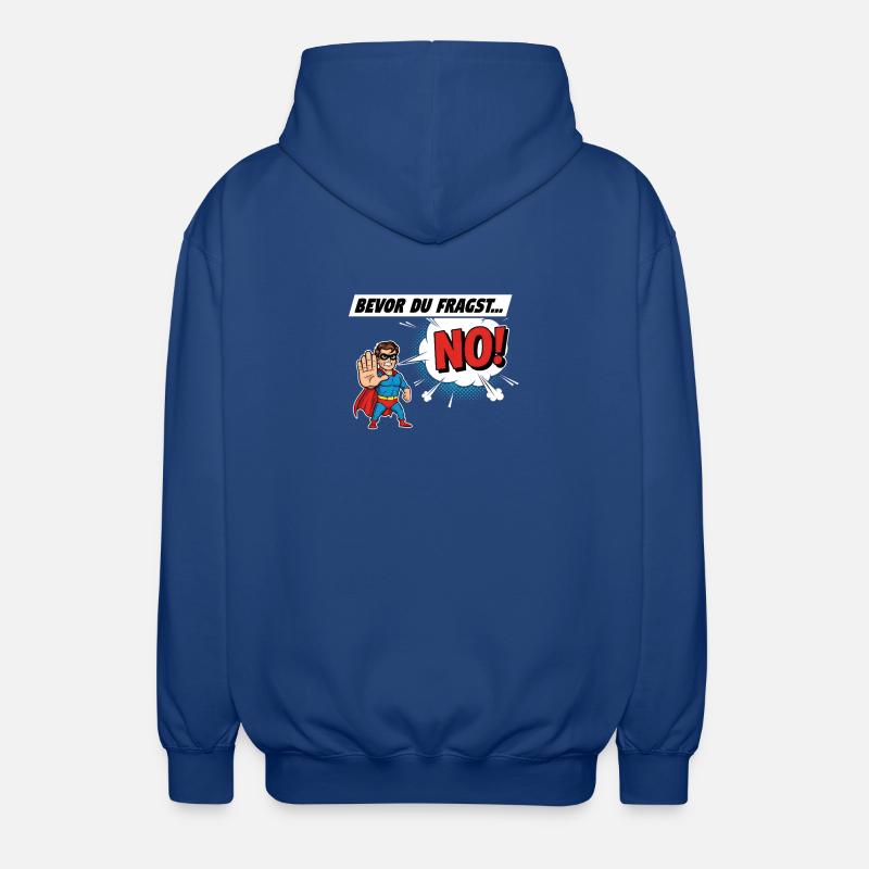 Superheldischer Warnhinweis Comic Design - Unisex Kapuzenjacke - Royalblau