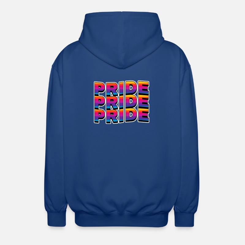 Pride Rainbow Lettering - Unisex Hooded Jacket - royal blue