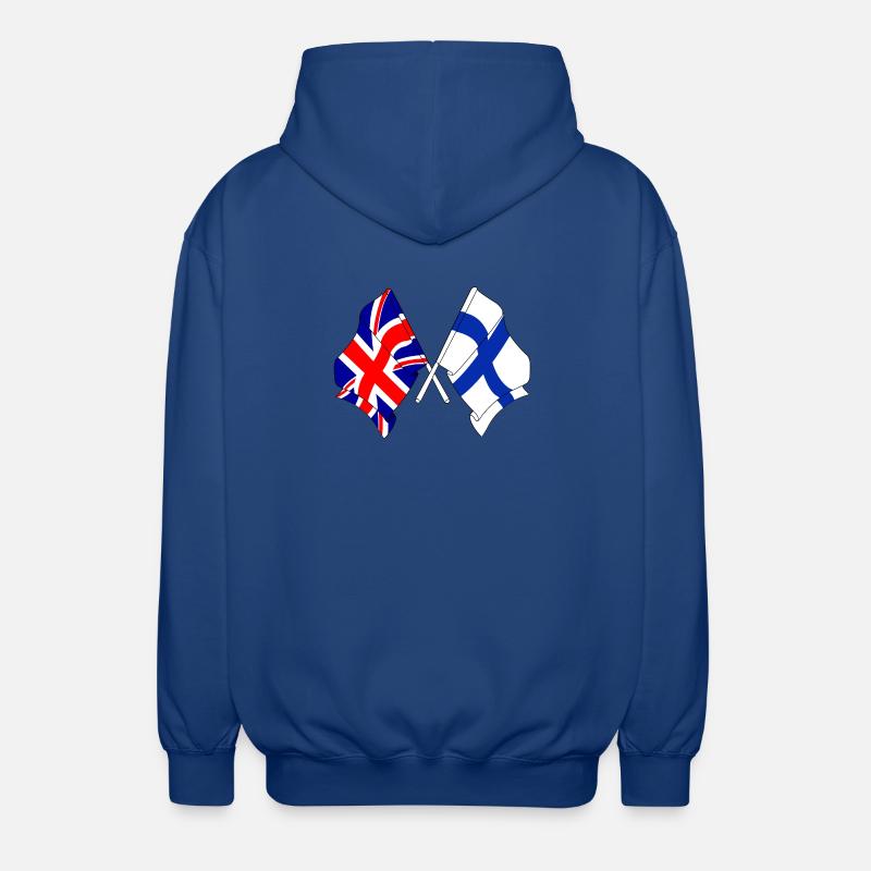 Drapeau Angleterre, drapeau Finlande - Veste à capuche unisexe - bleu royal