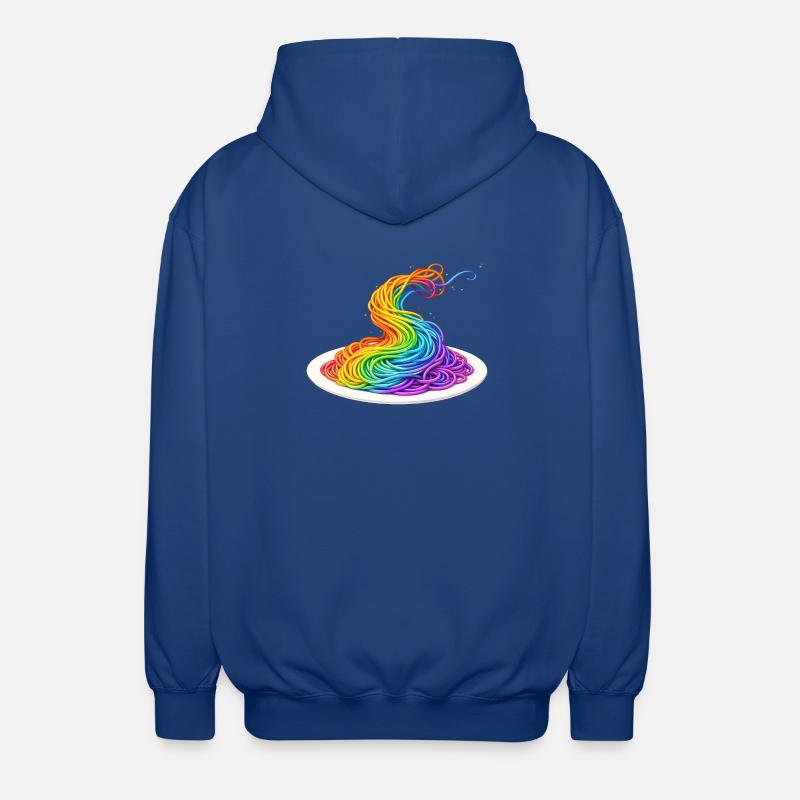 Regenbogen Spaghetti Illustration - Unisex Kapuzenjacke - Royalblau