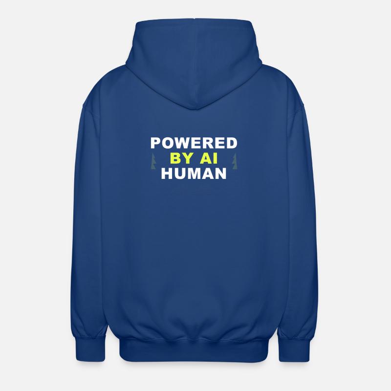 POWERED BY AI / HUMAN - Veste à capuche unisexe - bleu royal