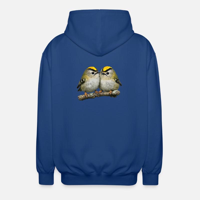Duo de Firecrests sur Branch - Veste à capuche unisexe - bleu royal