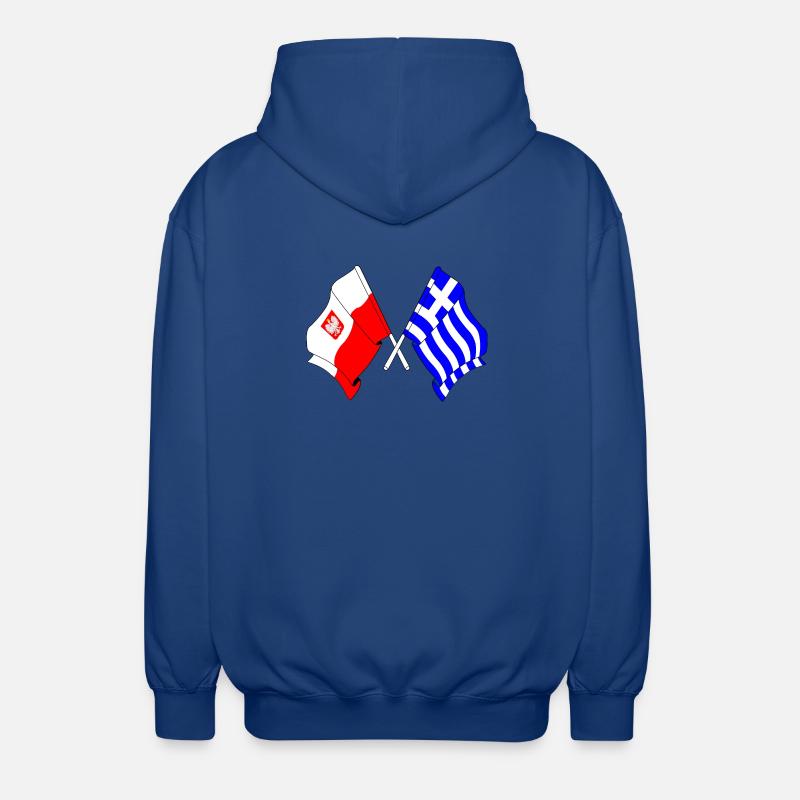 Drapeau Pologne, drapeau Grèce - Veste à capuche unisexe - bleu royal