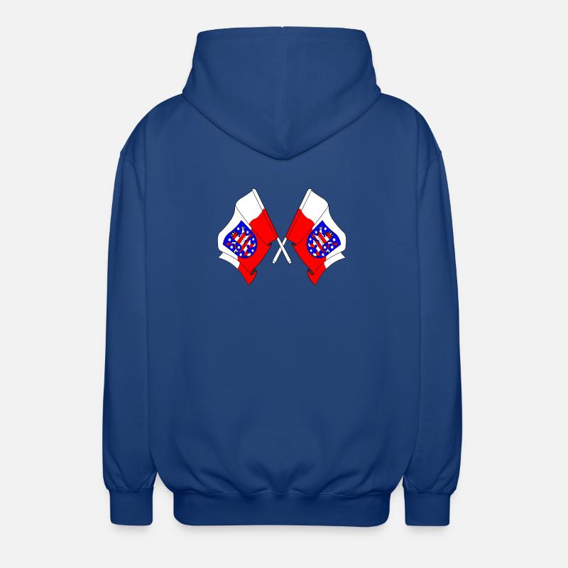 Deux drapeaux traversent la Thuringe - Veste à capuche unisexe - bleu royal
