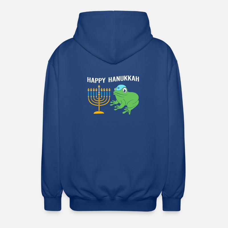 Hanoukka Hanoukka Hanoukka Grenouille - Veste à capuche unisexe - bleu royal