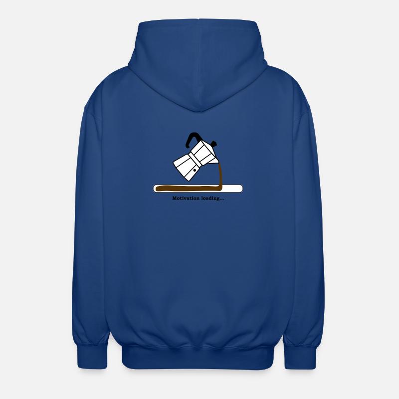 Motivation Loading with Coffee - Unisex Hooded Jacket - royal blue