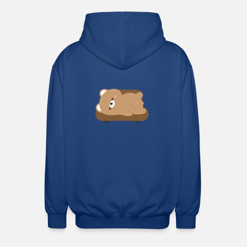 Müder Eisbär auf Sofa - Unisex Kapuzenjacke - Royalblau