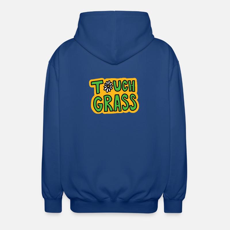 Retro "Touch Grass" Gänseblümchen - Unisex Kapuzenjacke - Royalblau