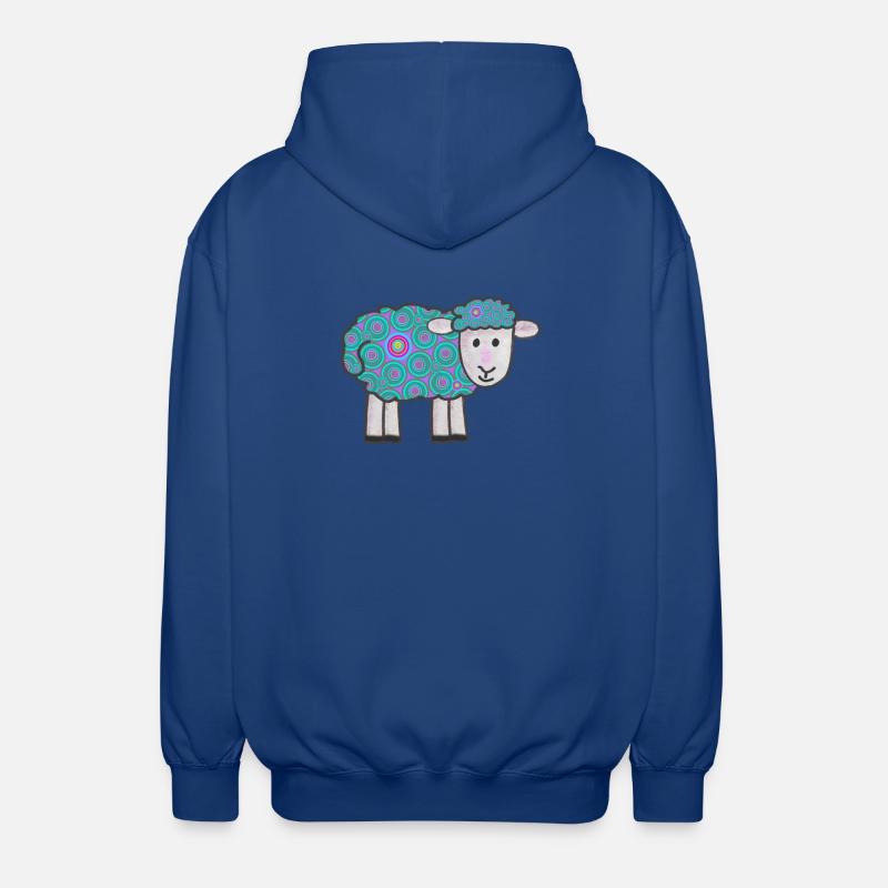 Spiral Sheep Pattern - Unisex Hooded Jacket - royal blue