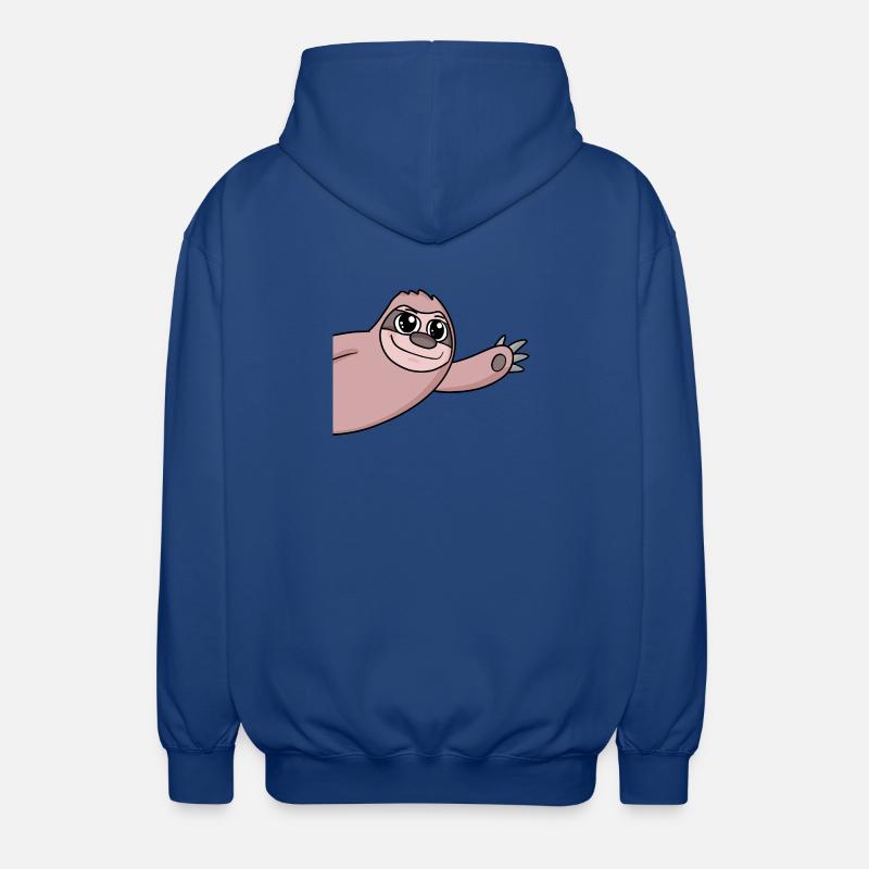 Sloth Greeting Greeting - Unisex Hooded Jacket - royal blue