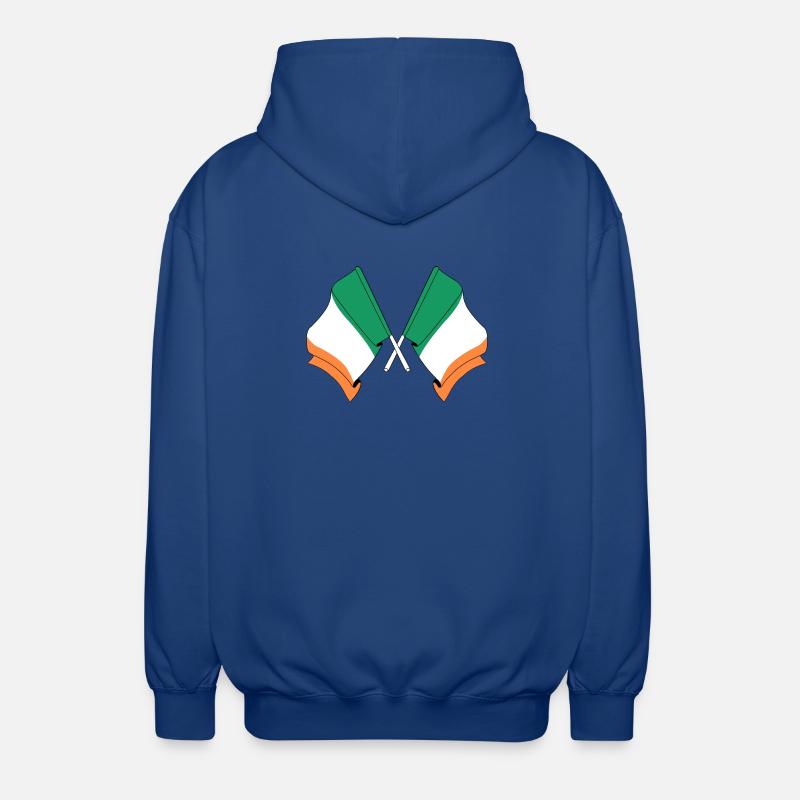 Drapeaux de l’Irlande croisés - Veste à capuche unisexe - bleu royal