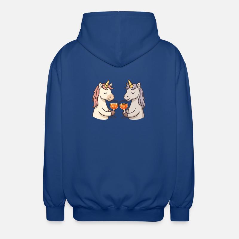 Zwei Einhörner stoßen an - Unisex Kapuzenjacke - Royalblau