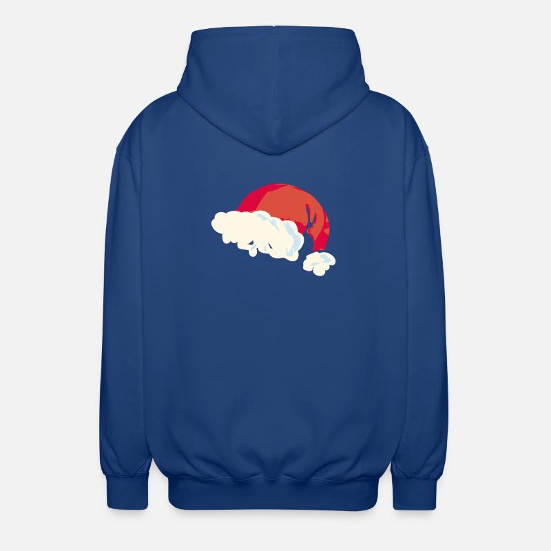 Christmas Santa Hat Flat Design - Unisex Hooded Jacket - royal blue